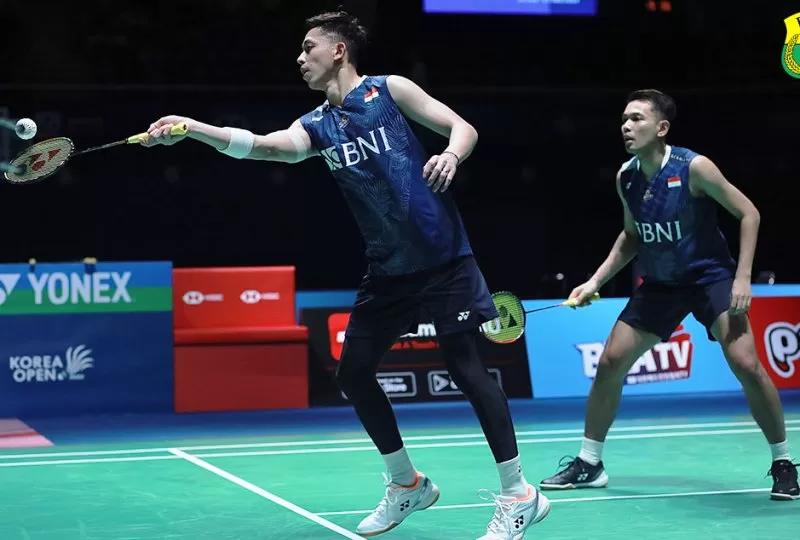 Jadwal final Korea Open 2023 bakal menampilkan perjuangan pasangan ganda putra Indonesia, Fajar Alfian/Muhammad Rian Ardianto. (Foto: PBSI)