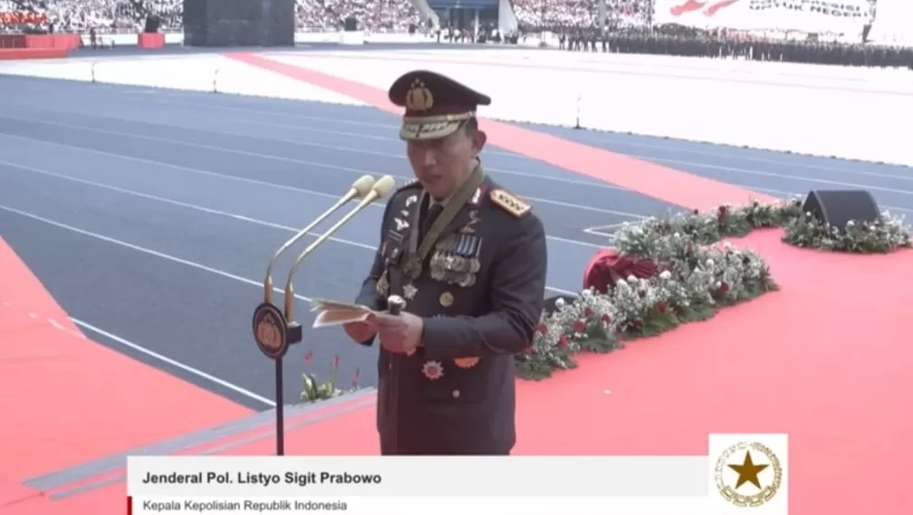 Kapolri Jenderal Listyo Sigit Prabowo meminta maaf jika Polri menyakit hati masyarakat (Dok tangkapan layar YouTube Setpres)