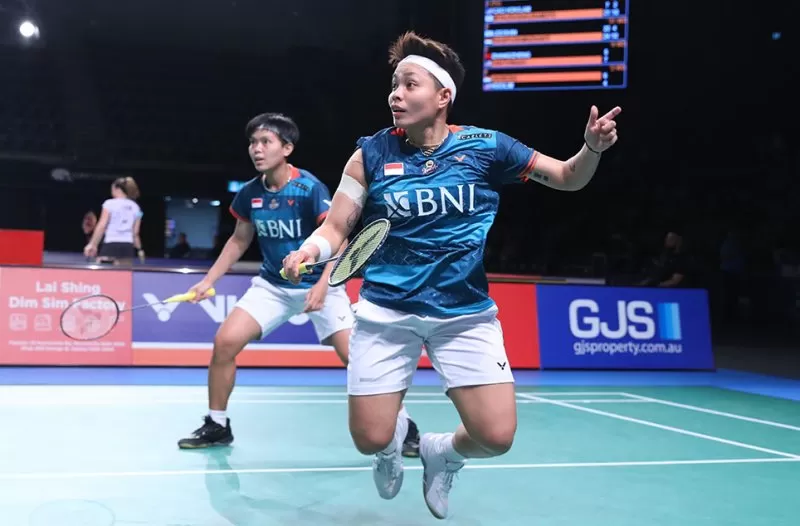 Apriyani Rahayu/Siti Fadia Silva Ramadhanti di Australian Open 2023. (Foto: PBSI)