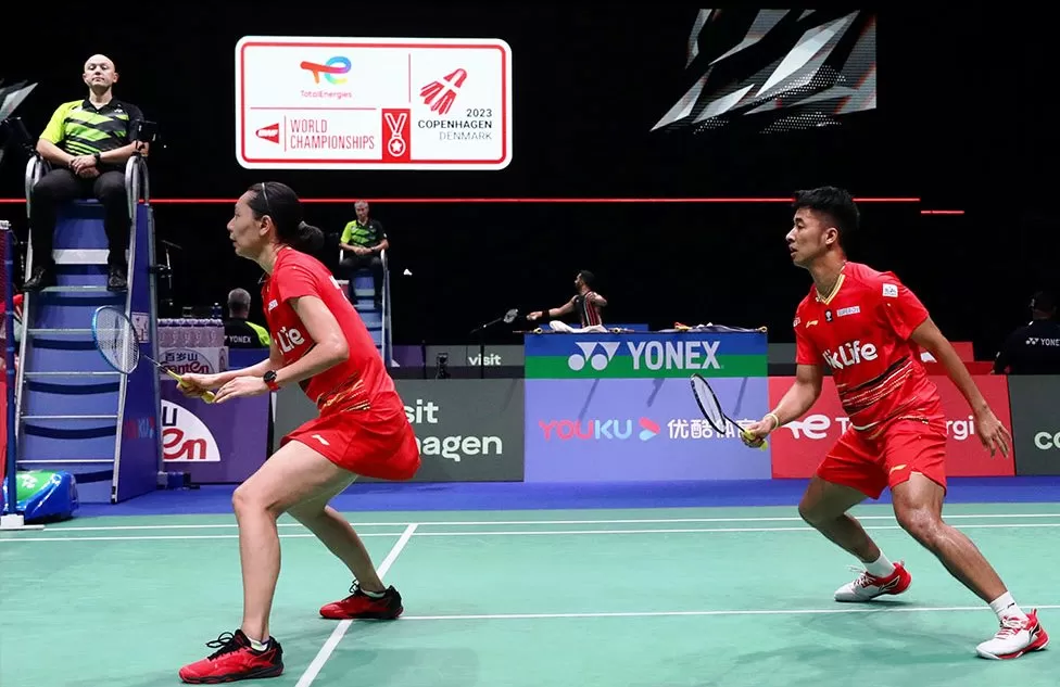Dejan Ferdinansyah/Gloria Emanuelle Widjaja pada hari 1 BWF World Championships 2023. (Foto: PBSI)