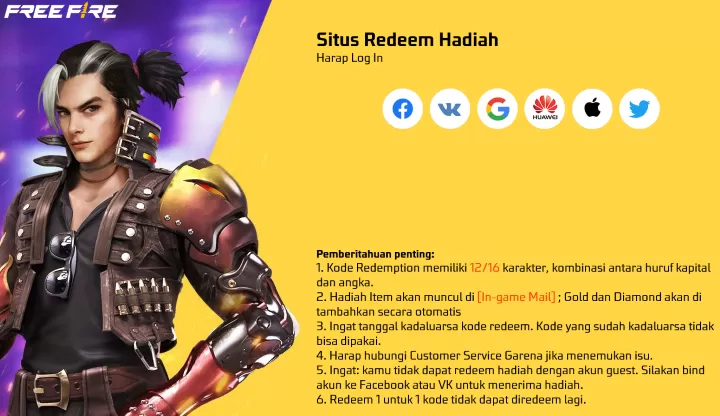 Kode redeem Free Fire Rabu 2 Agustus 2023, sudah siap ditukarkan. Foto: Garena