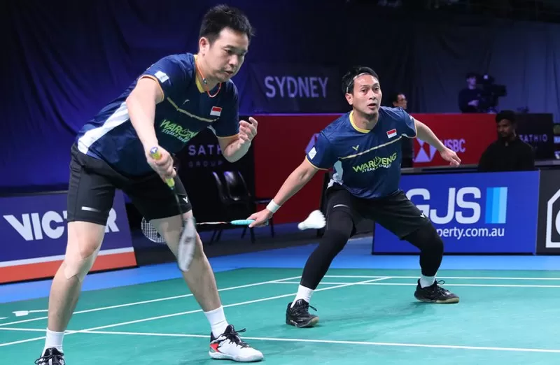 Mohammad Ahsan/Hendra Setiawan di Australian Open 2023. (Foto: PBSI)