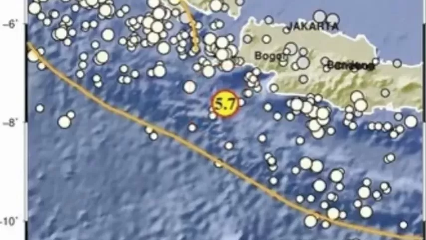 Gempa bumi terkini magnitudo 5,7 di Muarabinuangeun Banten (Dok BMKG)