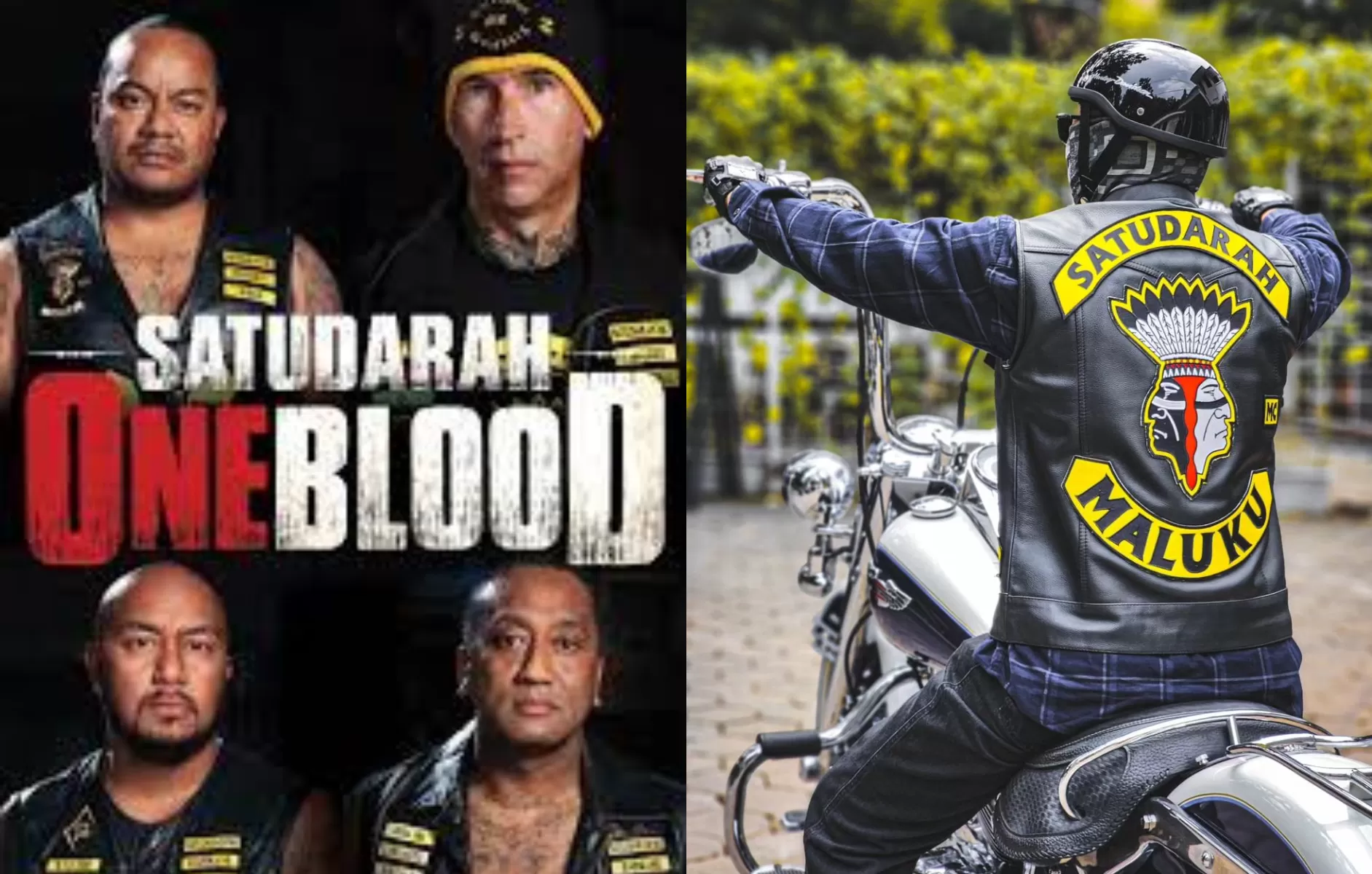 Satudarah MC, klub motor Indonesia yang jadi momok di Eropa. (kolase YouTube/Instagram @satudarah_northjakarta)