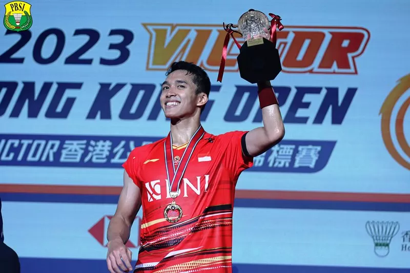 Jonatan Christie menjuarai Hong Kong Open 2023 pada Minggu, 17 September 2023. (Foto: PBSI)