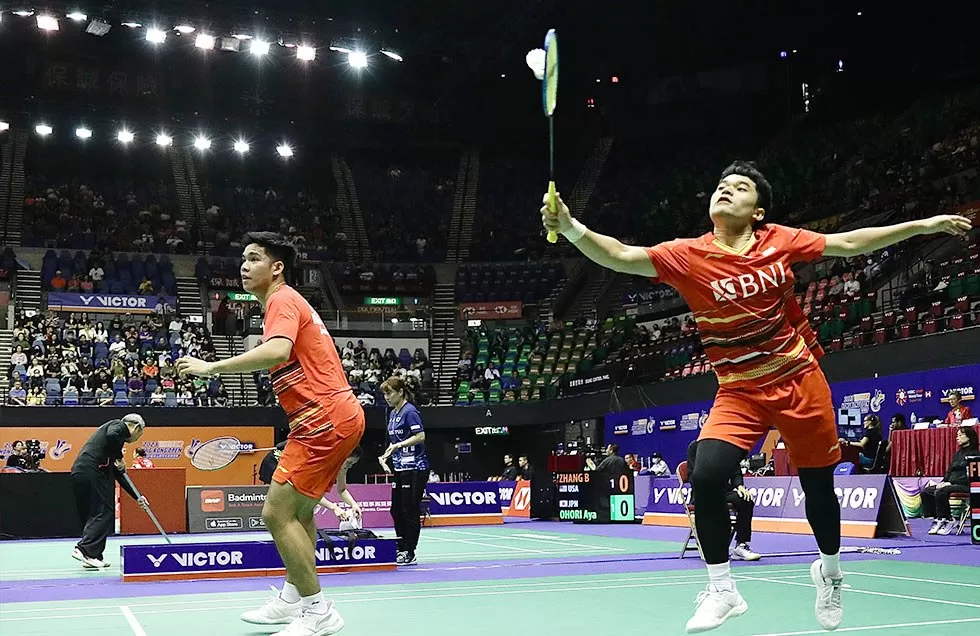 Leo Carnando/Daniel Marthin di babak 16 besar Hong Kong Open 2023. (Foto: PBSI)