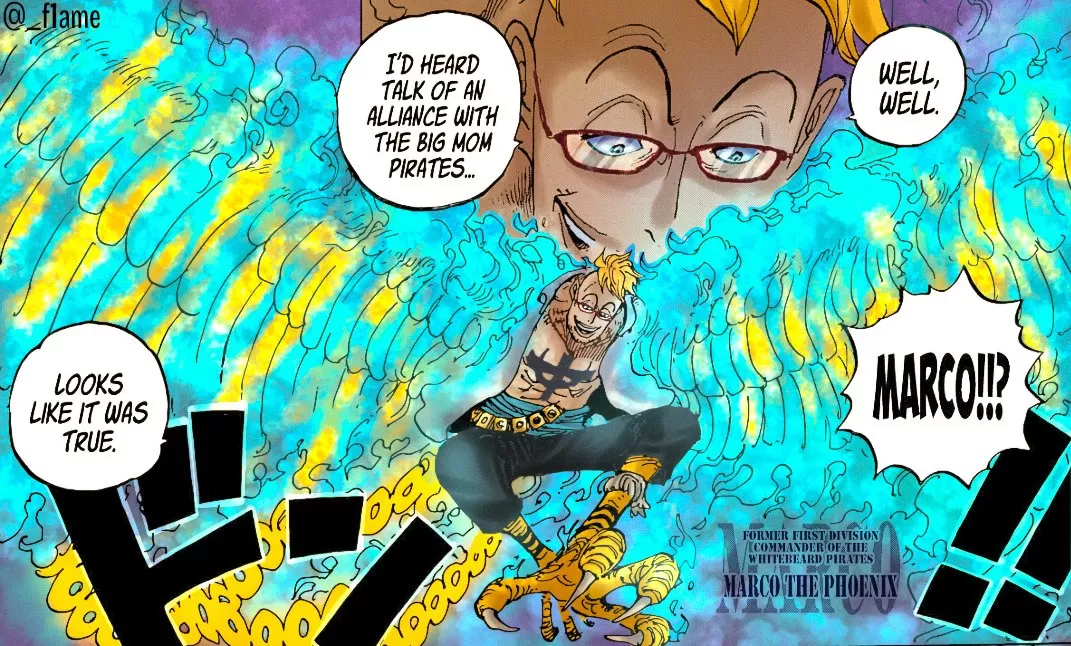 Marco Sukses Dukung Luffy Jatuhkan Kaido di Wano Arc! Devil Fruit Apa Miliknya? (Foto: Twitter _f1amey)