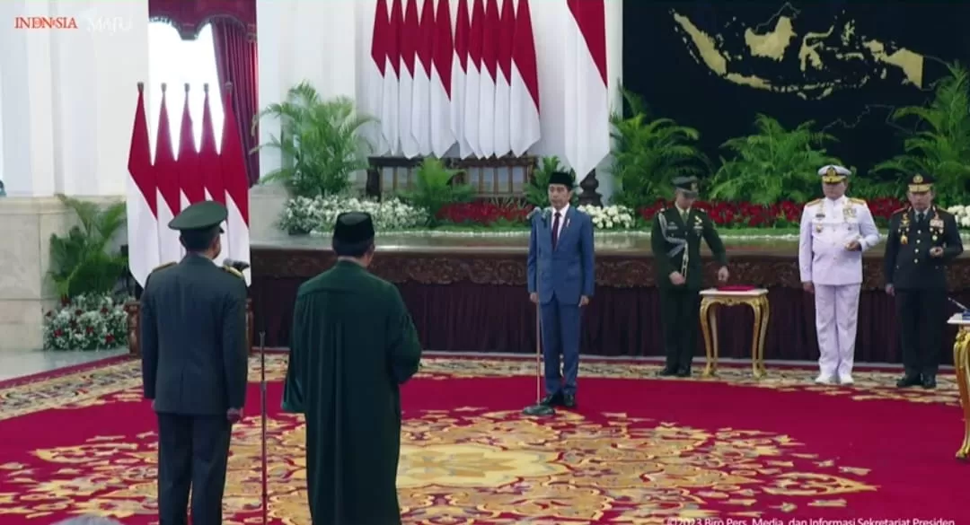 Pelantikan Jenderal Agus Subiyanto jadi KSAD gantikan Dudung Abdurachman (YouTube Sekretariat Presiden)