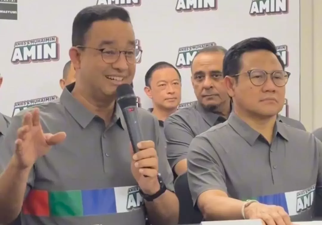 Pasangan calon nomor urut 1, Anies Baswedan-Muhaimin Iskandar.