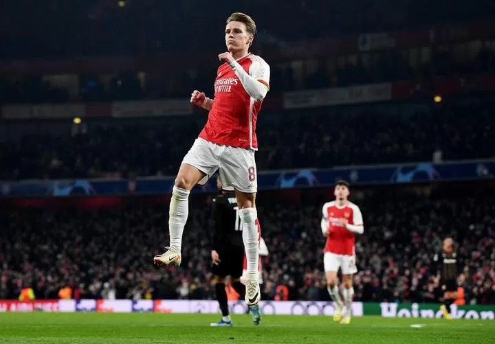 Arsenal melaju ke babak 16 besar Liga Champions 2023/2024 setelah kalahkan Lens 6-0 (Foto: instagram/@odegaard.98)