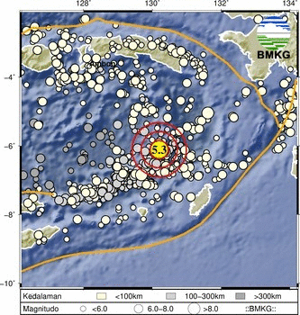 Gempa bumi M5,3 mengguncang Tanimbar, Maluku.