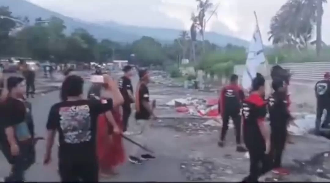 Polisi tetapkan 7 tersangka bentrok di Kota Bitung (Dok tangkapan layar)