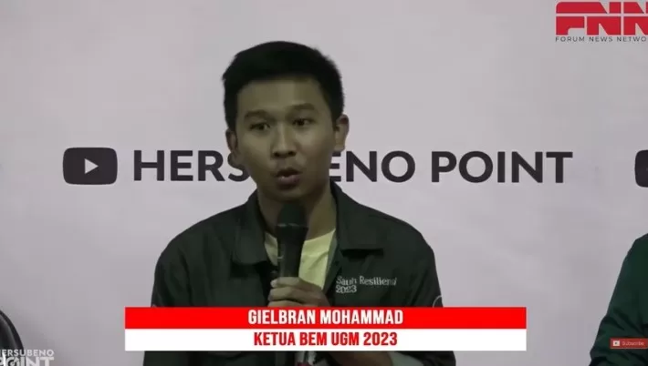 Ketua BEM UGM Gielbran Muhammad Noor (Foto: tangkapan layar kanal Youtube Hersubeno Point)