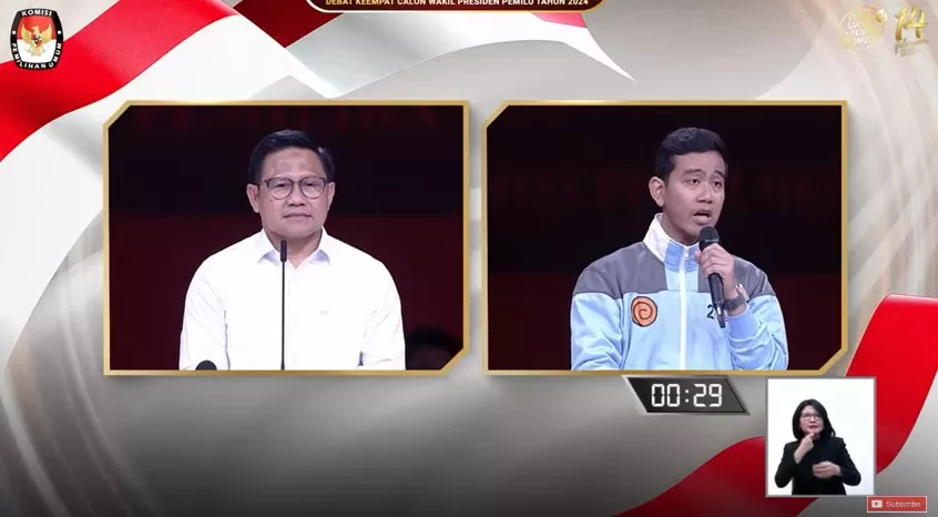 Debat panas Cak Imin dan Gibran di JCC, Senayan (Dok YouTube KPU RI)