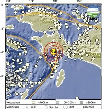 Gempa bumi terkini dengan kekuatan Magnitudo M5,4 mengguncang Kaimana, Papua Barat, pada Selasa, 23 Januari 2024.