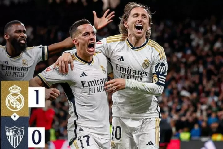 Real Madrid meraih kemenangan tipis 1-0 atas Sevilla pada laga pekan ke-26 Liga Spanyol (Foto: instagram/@realmadrid)