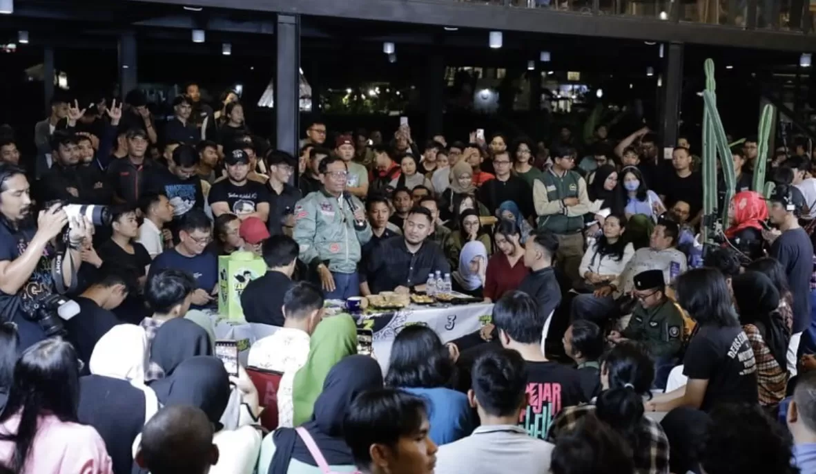 Mahfud MD saat acara Tabrak Prof! edisi Yoygakarta pada Senin malam, 5 Februari 2024.