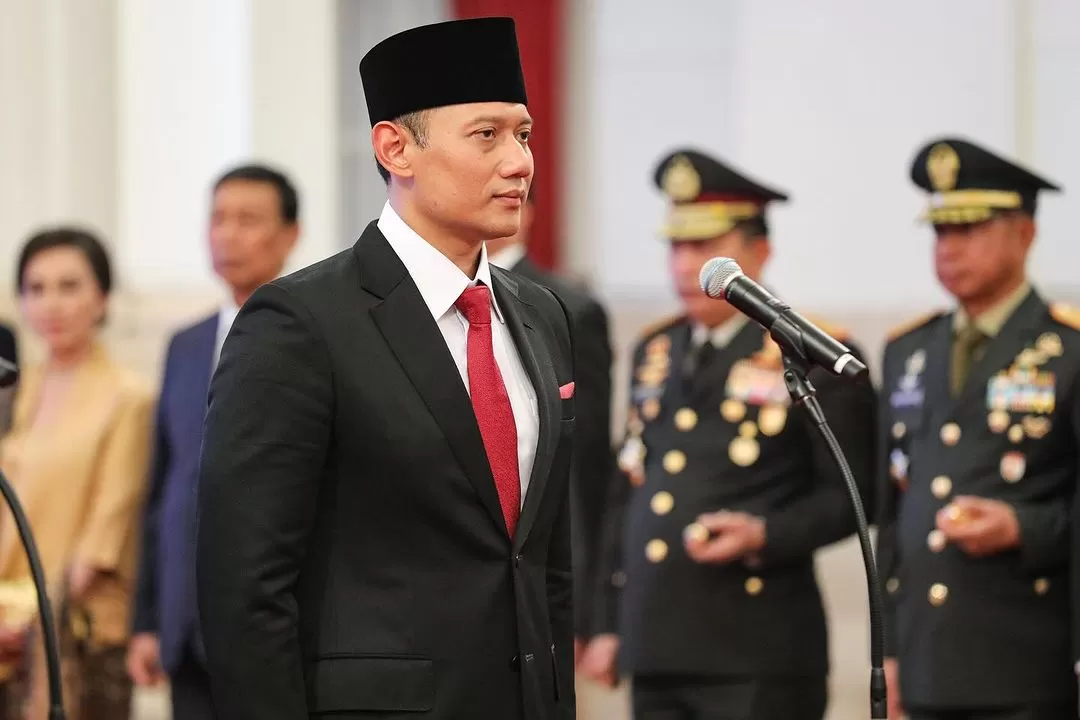 Ketum Partai Demokrat, Agus Harimurti Yudhoyono (AHY) resmi menjadi Menteri ATR/BPN saat dilantik di Istana Merdeka, Jakarta, pada Rabu, 21 Februari 2024. (Foto: Instagram/agusyudhoyono)