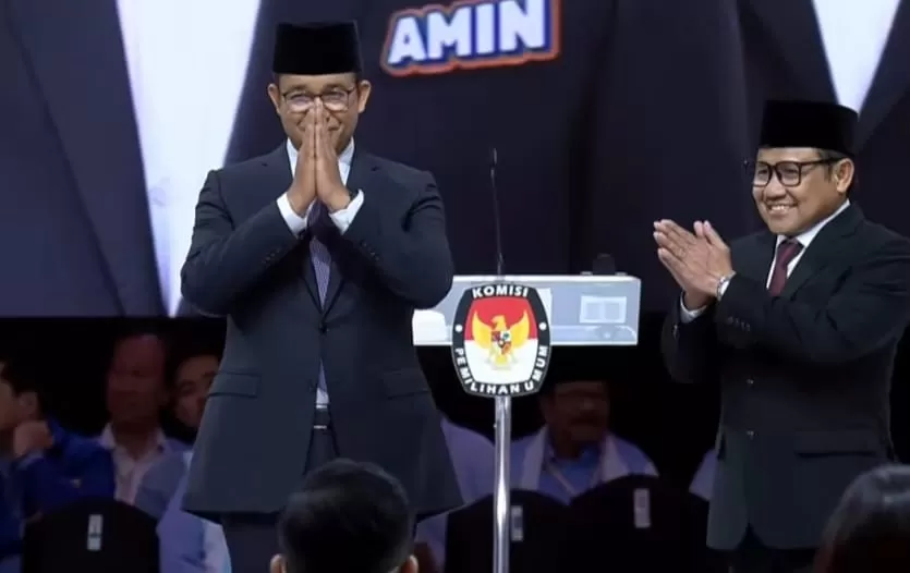 Anies Baswedan berjanji akan melawan segala ketimpangan dengan spirit Surodiro Joyodiningrat Lebur Dening Pangastuti (Dok YouTube KPU RI)