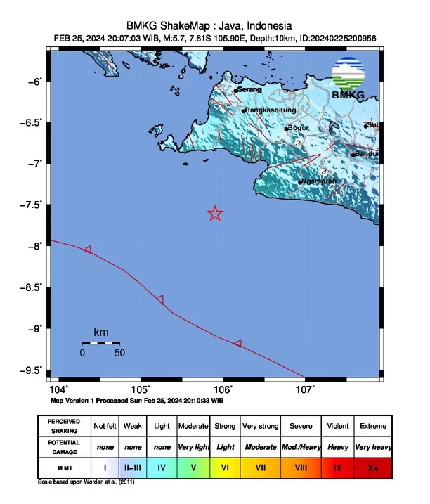 Gempa terkini di Bayah Banten tak berpotensi tsunami (Dok BMKG)