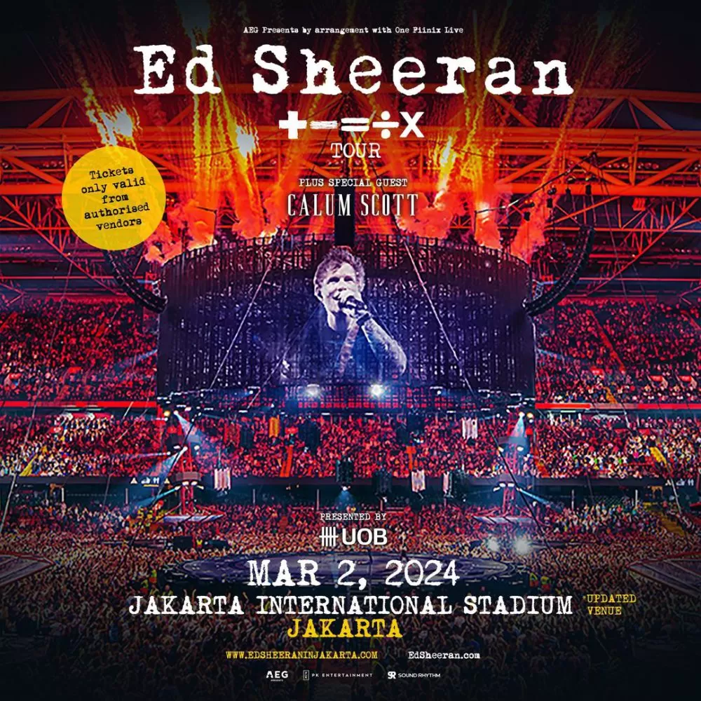 Poster konser Ed Sheeran di Indonesia.  (instagram.com/pkentertainment.id)