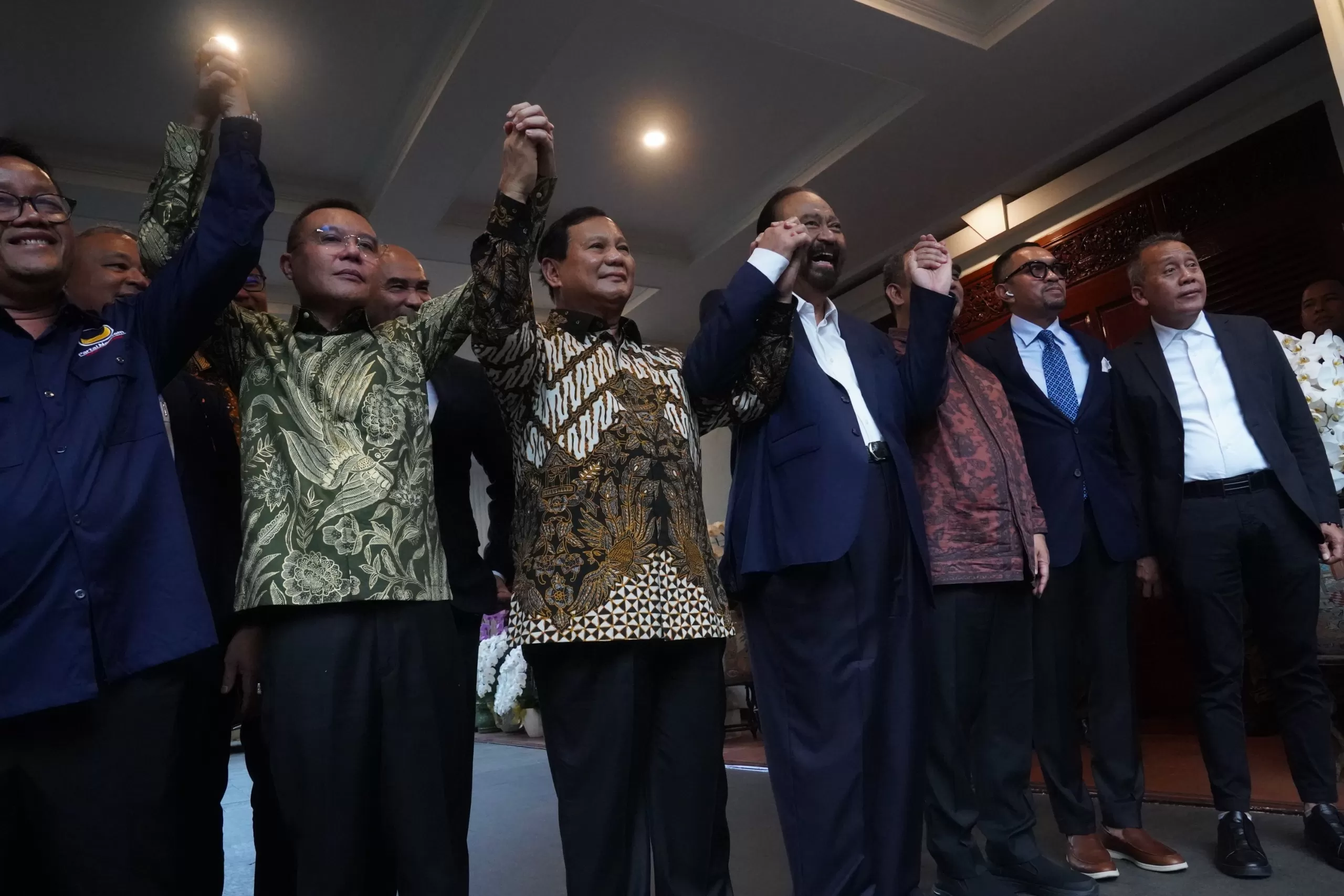 Ketum Partai NasDem Surya Paloh temui presiden terpilih Prabowo Subianto di Jalan Kertanegara No. 4 Jakarta Selatan, Kamis, 25 April 2024. 