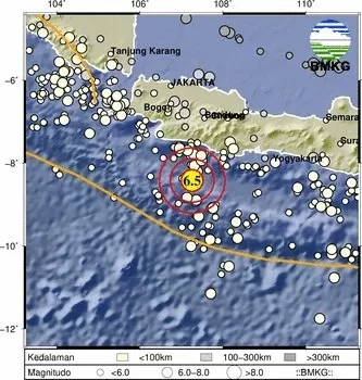 Gempa M6,5 mengguncang, Garut, Jawa Barat.