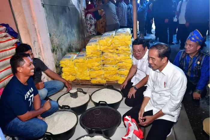 Kenaikan harga beras di RI tidak setinggi di negara lain. (Foto: Instagram/@jokowi)