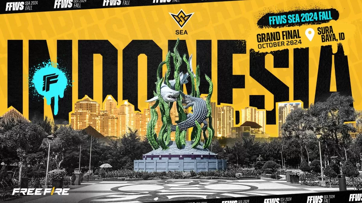 FFWS SEA 2024 Fall atau Grand Finals Free Fire World Series Southeast Asia bakal Garena gelar di Kota Surabaya, Jatim. Foto: Garena