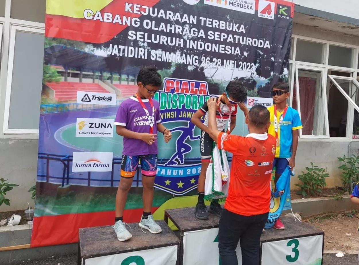 Atlet NSJ, Muhammad Rayyan Dhaniarta raih podium pertama 500 meter KU C Putra.