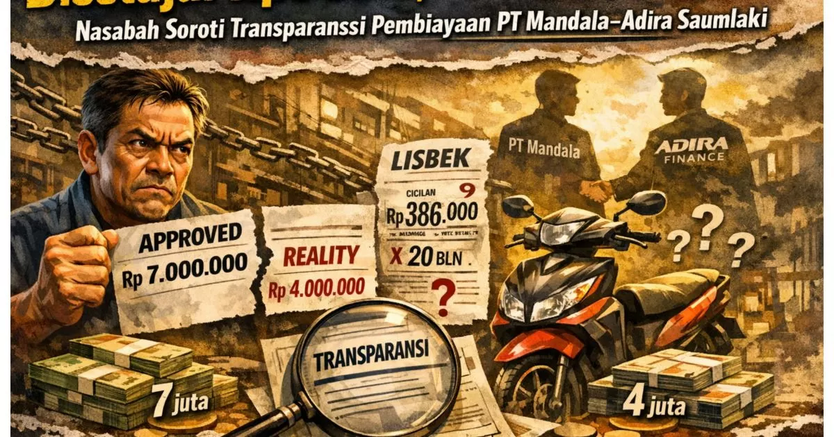 Disetujui Rp7 Juta, Diterima Rp4 Juta: Nasabah Soroti Transparansi Pembiayaan PT Mandala-Adira di Saumlaki