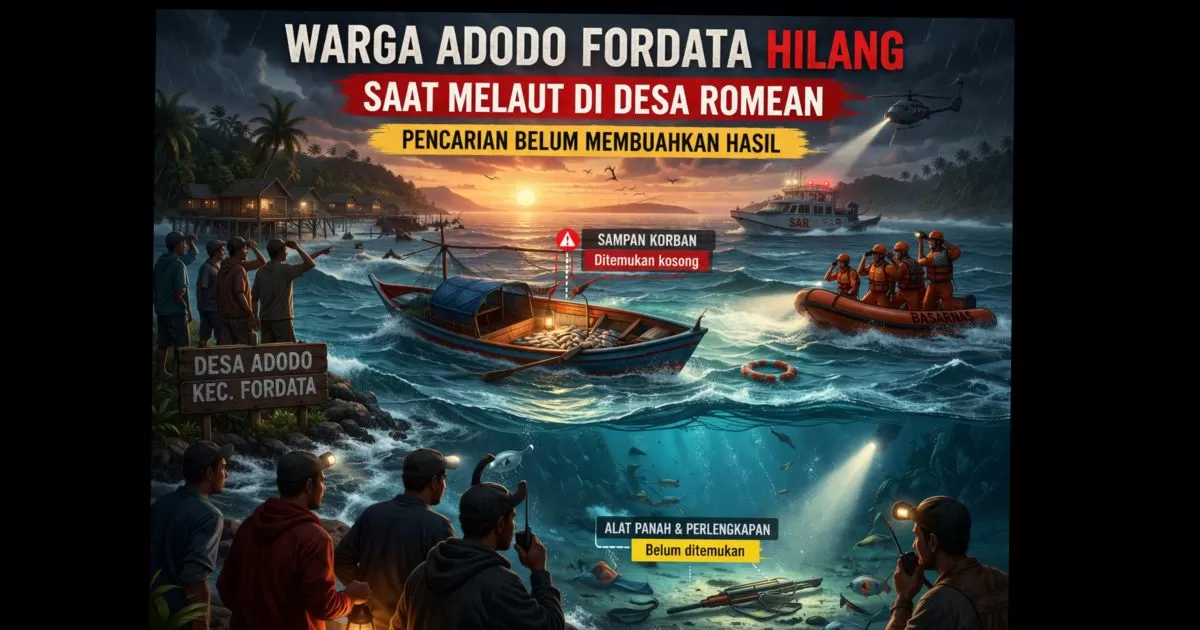 Warga Adodo Fordata Hilang Saat Melaut di Romean, Pencarian Belum Membuahkan Hasil