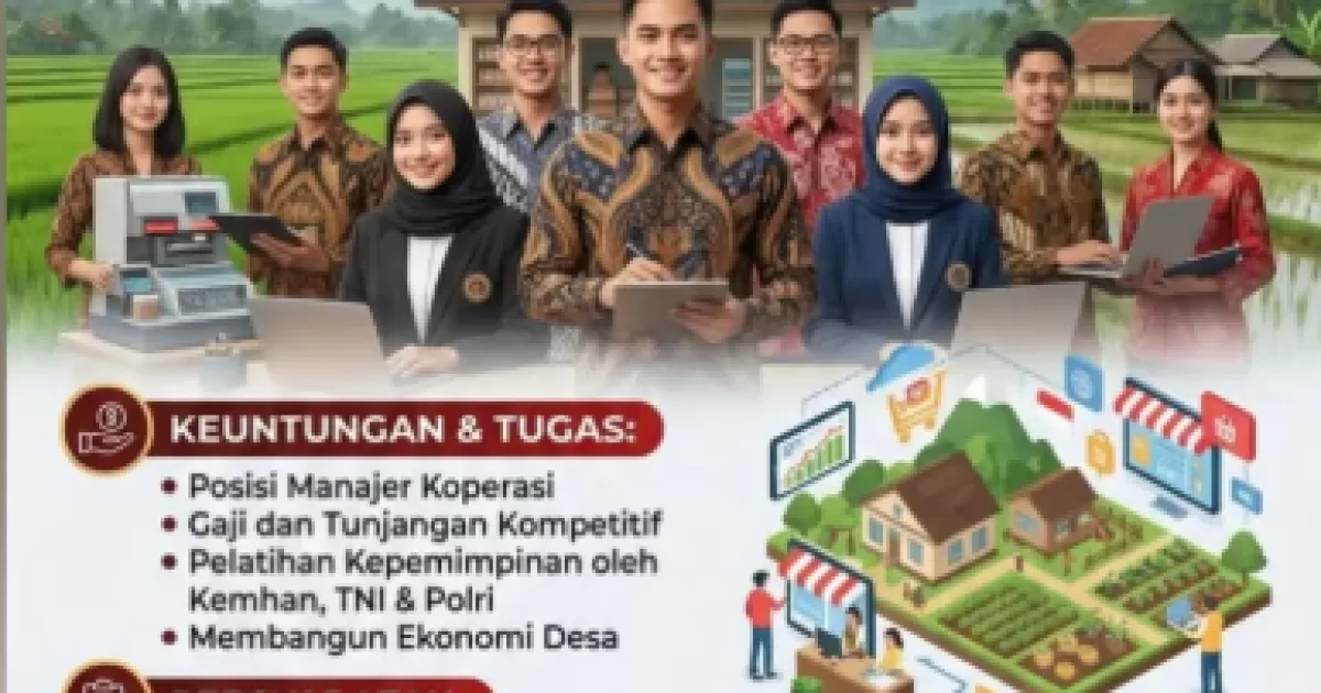 Kemhan Buka Rekrutmen 30.000 SPPI untuk Koperasi Desa Merah Putih, Pendaftaran Dimulai Juni 2026