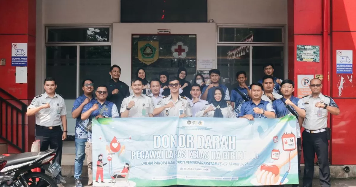 Lapas Cibinong Gelar Donor Darah, Kumpulkan 30 Kantong di Hari Bakti Pemasyarakatan ke-62