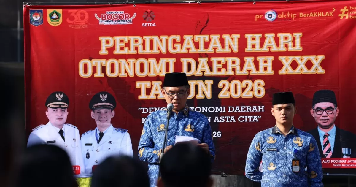 Sekda Bogor Pimpin Upacara HUT Otonomi Daerah ke-30, Tito Karnavian Soroti Lemahnya Sinkronisasi Pusat-Daerah