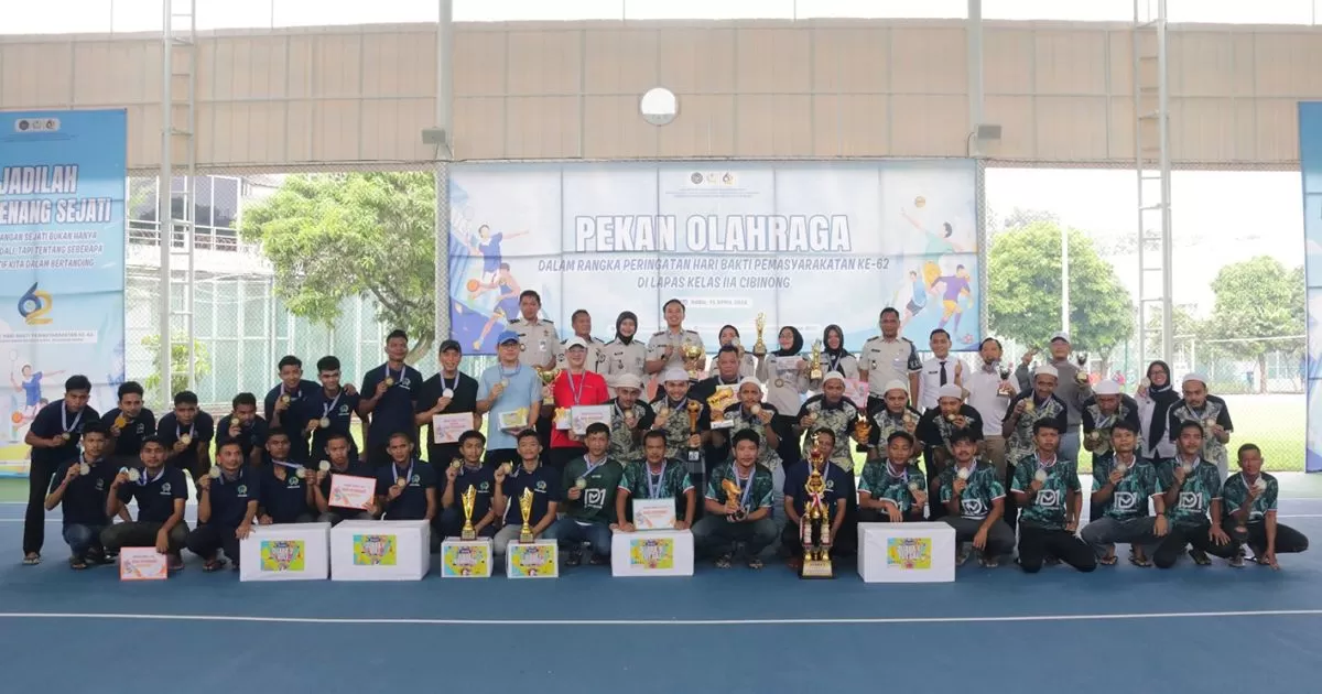 Lapas Cibinong Beri Penghargaan Pemenang Pekan Olahraga HBP ke-62, Warga Binaan Antusias