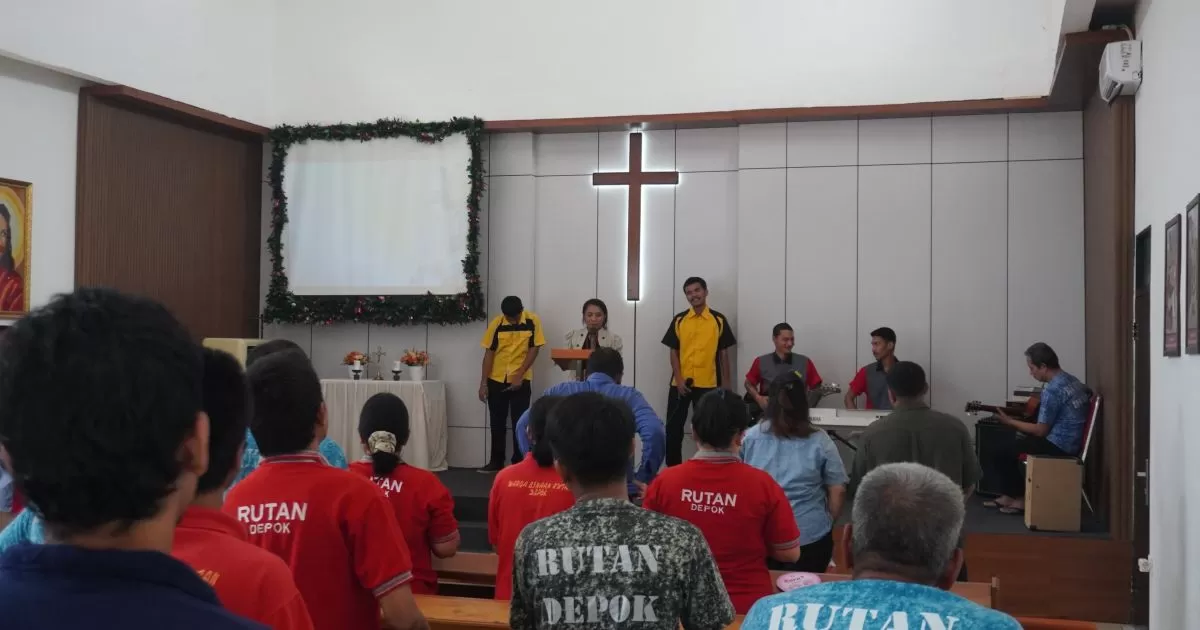 Rutan Kelas I Depok Gelar Ibadah Kenaikan Yesus Kristus untuk Warga Binaan Nasrani
