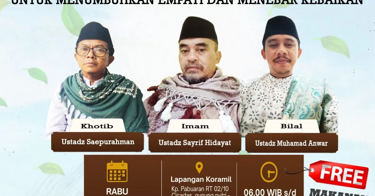 Warga Cicadas Gelar Shalat Idul Adha 1447 H di Lapangan Koramil, Terbuka untuk Umum