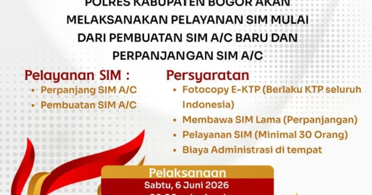 Pelayanan SIM Hadir di Kecamatan Jonggol dalam Rangka Hari Jadi Bogor ke-544