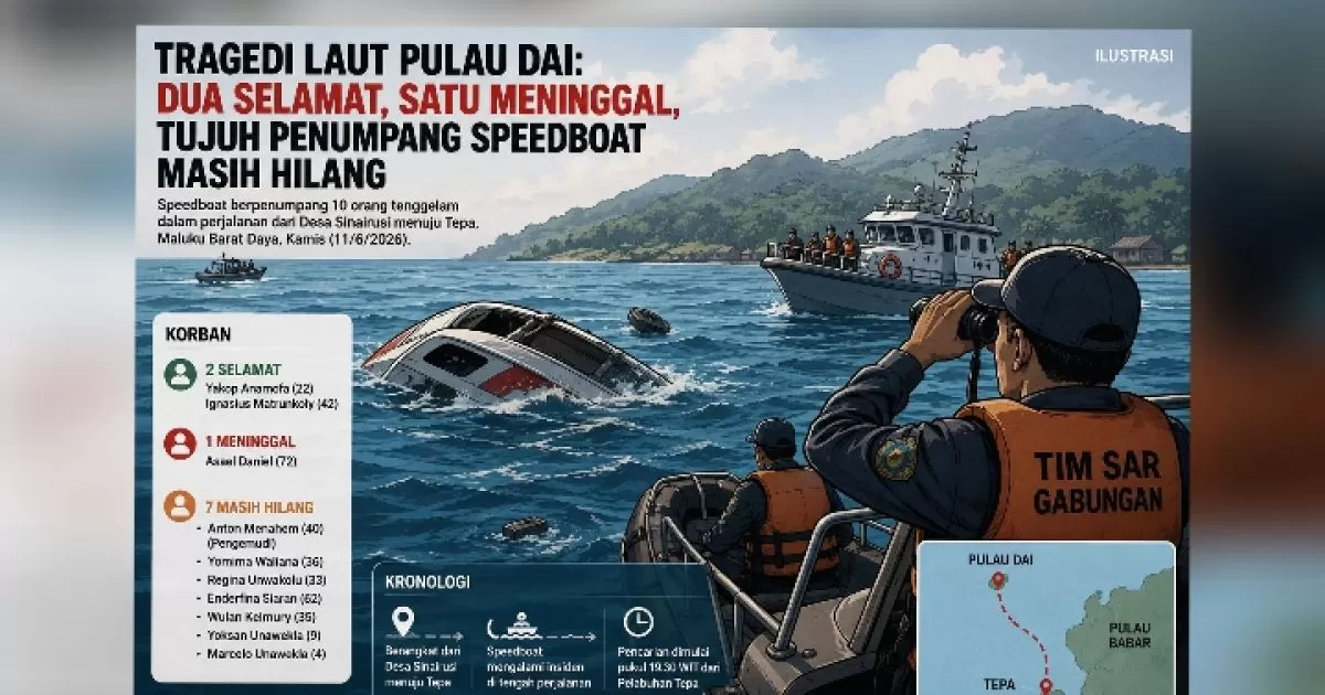 Tragedi Laut Pulau Dai: Dua Selamat, Satu Meninggal, Tujuh Penumpang Speedboat Masih Hilang
