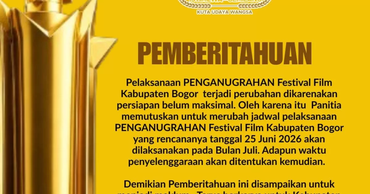 Penganugerahan Festival Film Kabupaten Bogor 2026 Diundur ke Juli, Panitia Matangkan Persiapan