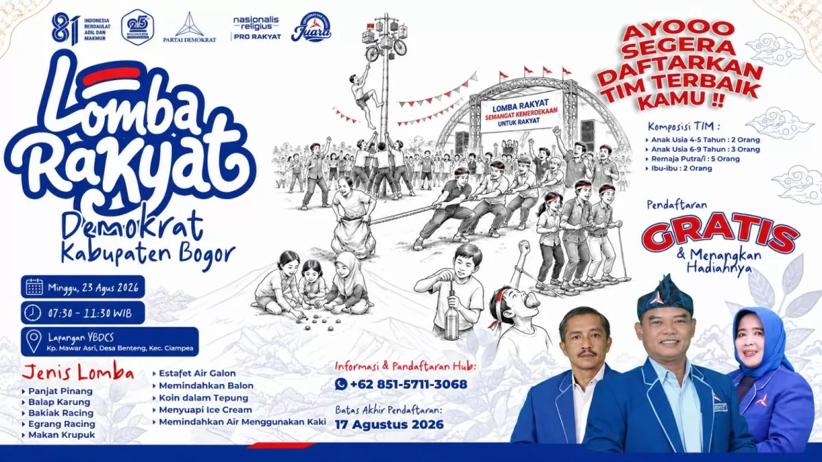 Lomba Rakyat Demokrat Kabupaten Bogor Hadirkan Kompetisi Lintas Generasi, Sembilan Permainan Siap Digelar