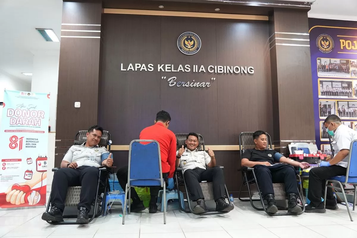 HUT ke-81 RI, Lapas Cibinong Donorkan 26 Kantong Darah untuk Masyarakat