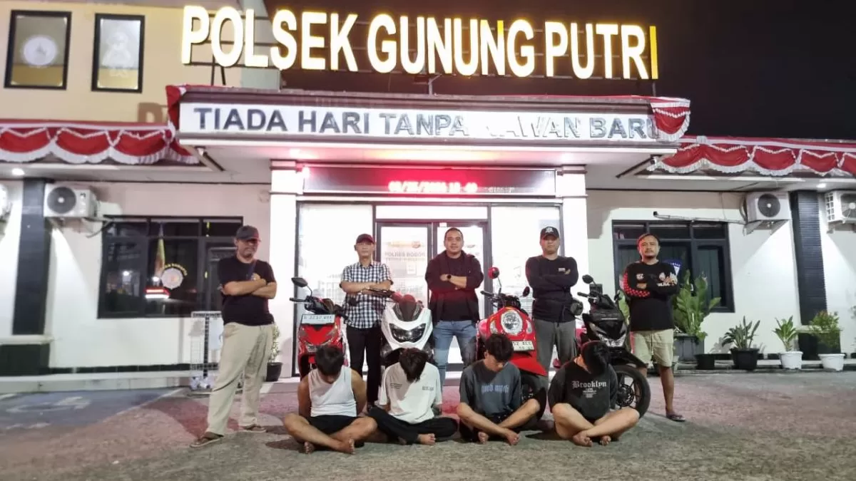 Jual Beli Motor Tanpa Dokumen Dibongkar Polsek Gunung Putri, 4 Orang Diamankan