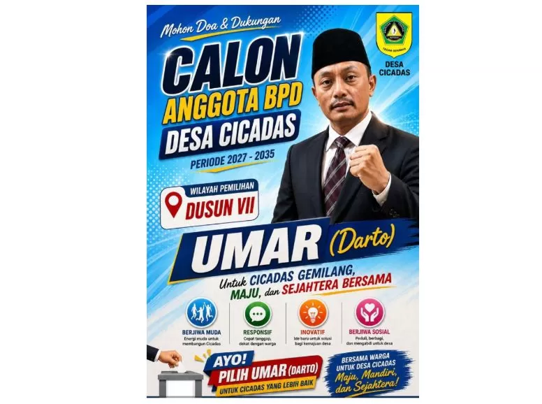 Pemilihan BPD Cicadas 2027–2035, Umar Darto Usung Empat Pilar Perjuangan