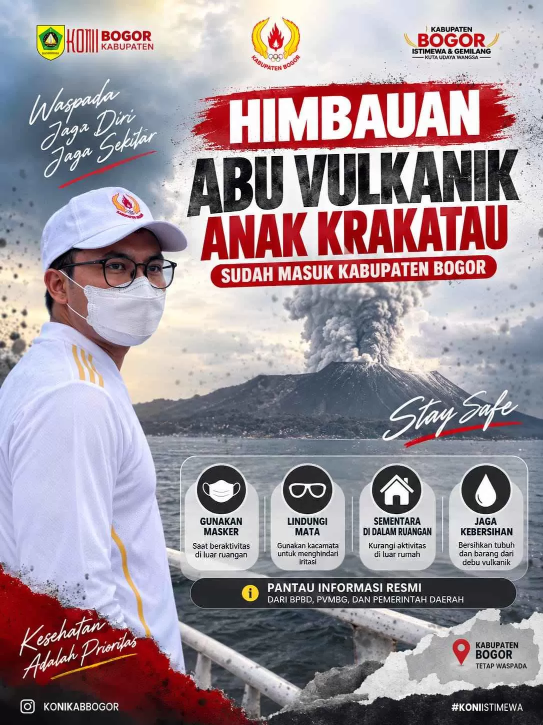 Gunung Anak Krakatau Erupsi, Ketua KONI Bogor Imbau Atlet dan Pelatih Lindungi Diri