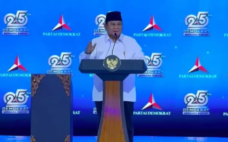 Prabowo di HUT ke-25 Demokrat: Empat Kali Minta Mandat Rakyat, Akhirnya Jadi Presiden