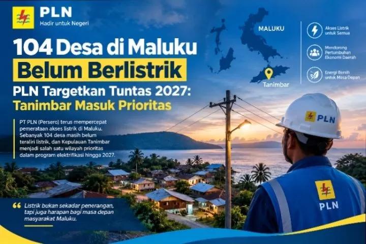 ‎104 Desa di Maluku Belum Berlistrik, PLN Targetkan Tuntas 2027: Tanimbar Masuk Prioritas