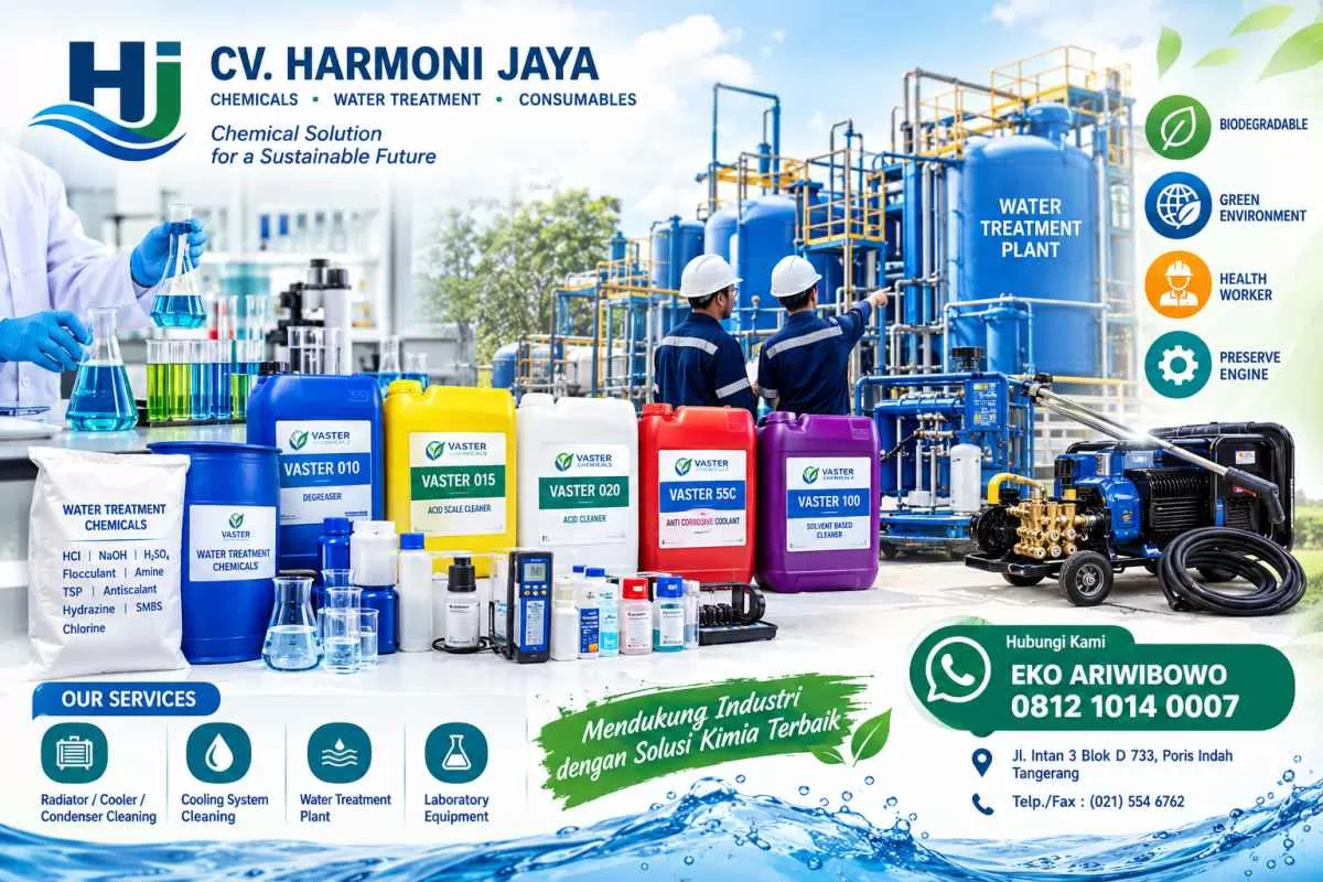 CV Harmoni Jaya Tawarkan Produk Kimia Industri dan Layanan Water Treatment