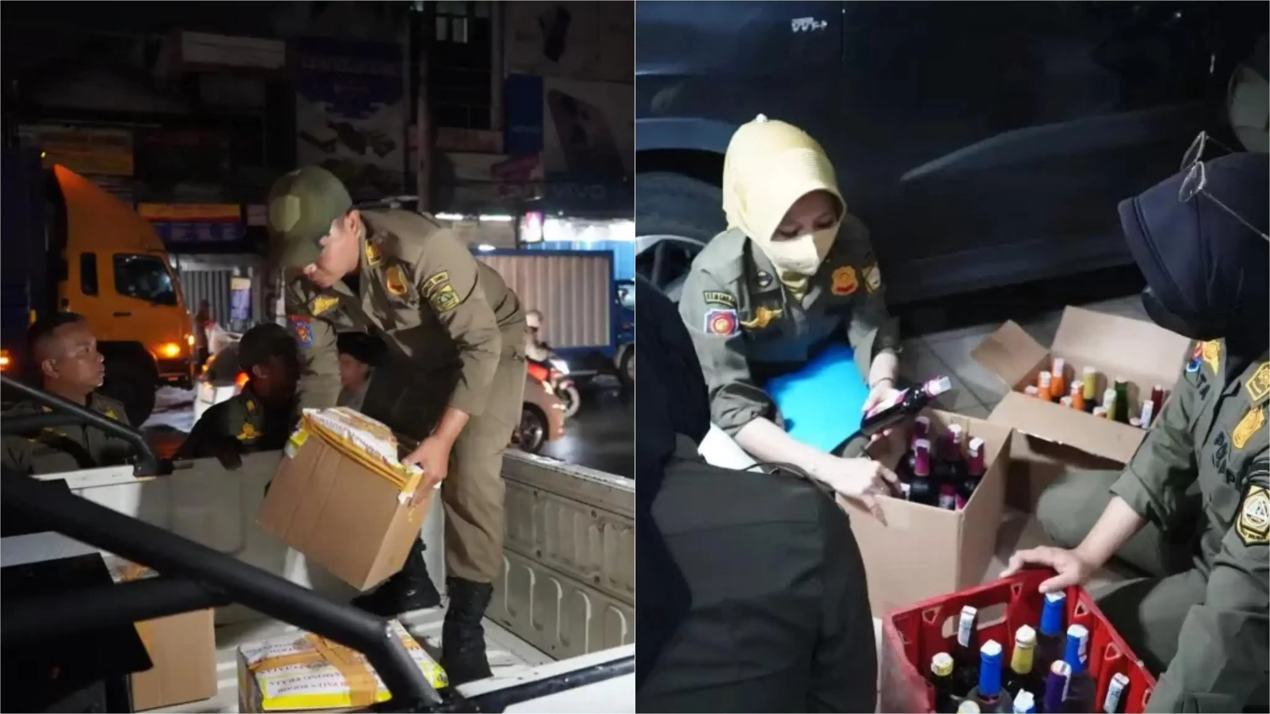 Satpol PP Bogor Razia Miras di Citereup, 203 Botol dan 8 Galon Ciu Disita